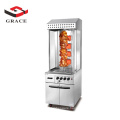 4 Burner Standing Single Vertical Doner Machine with Cabinet Shawarma Machine Gas with Wheels